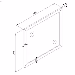 Lustro wiszące BALI 80x70 - dąb sonoma