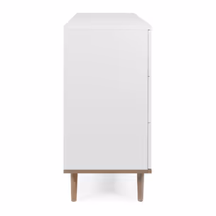 Komoda GÖTEBORG 6S 120 cm - biały mat/dąb sonoma