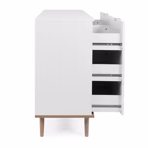 Komoda GÖTEBORG 6S 120 cm - biały mat/dąb sonoma