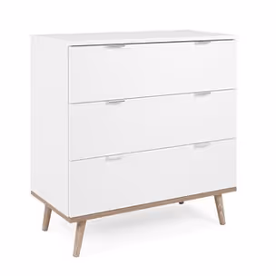 Komoda GÖTEBORG 3S 80 cm - biały mat/dąb sonoma