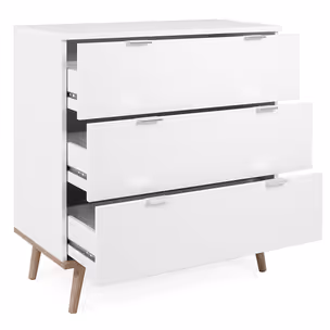 Komoda GÖTEBORG 3S 80 cm - biały mat/dąb sonoma