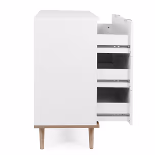 Komoda GÖTEBORG 3S 80 cm - biały mat/dąb sonoma