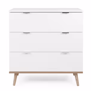Komoda GÖTEBORG 3S 80 cm - biały mat/dąb sonoma