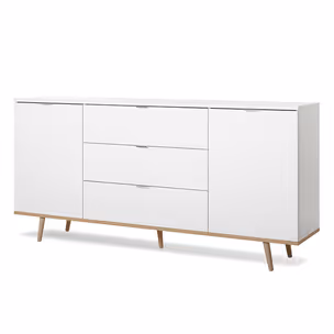 Komoda GÖTEBORG 2D3S 180 cm - biały mat/dąb sonoma