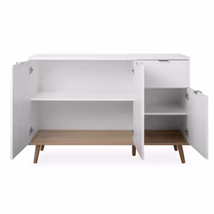 Komoda GÖTEBORG 3D1S 120 cm - biały mat/dąb sonoma