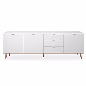 Komoda GÖTEBORG 3D3S 200 cm - biały mat/dąb sonoma