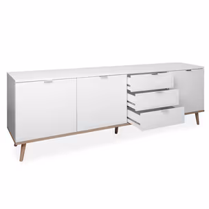Komoda GÖTEBORG 3D3S 200 cm - biały mat/dąb sonoma
