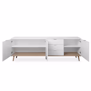 Komoda GÖTEBORG 3D3S 200 cm - biały mat/dąb sonoma