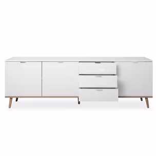 Komoda GÖTEBORG 3D3S 200 cm - biały mat/dąb sonoma