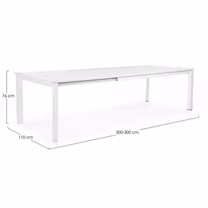 Stół ogrodowy KONNOR WHITE 200-300x100 - biały