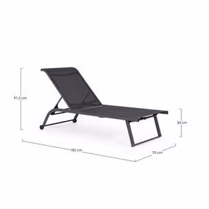 Leżak ogrodowy TAYLOR DARK GREY