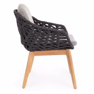 Krzesło ogrodowe TAMIRES CHARCOAL - szary/naturalny