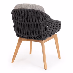 Krzesło ogrodowe TAMIRES CHARCOAL - szary/naturalny