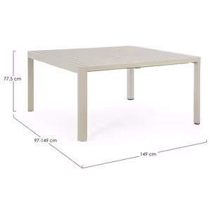 Stół rozkładany KIPLIN RUSTIN 149x97-149 - beżowy