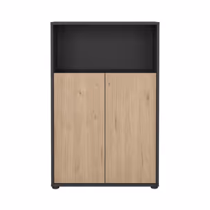 Regał niski z drzwiami SIGN 80 cm - szary mat/jackson hickory