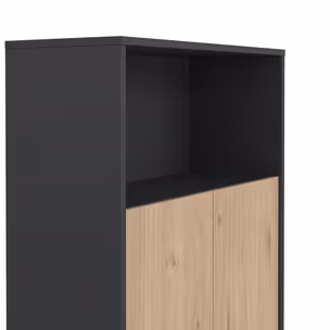 Regał niski z drzwiami SIGN 80 cm - szary mat/jackson hickory