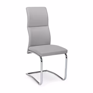 Krzesło z ekoskóry THELMA Light Grey - szary