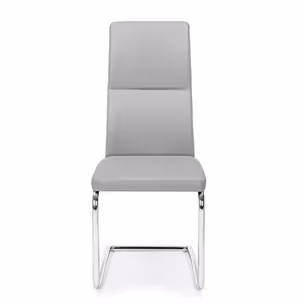 Krzesło z ekoskóry THELMA Light Grey - szary