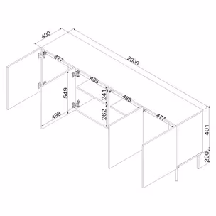 Komoda 4-drzwiowa MILO 200 cm - beżowy mat