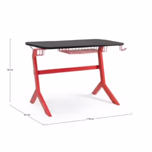 Biurko gamingowe GAMING 118x65 - czarny/czerwony