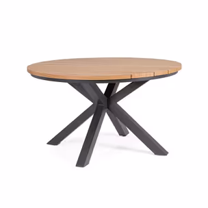 Stół okrągły ogrodowy ZELMAR 130 cm - naturalny/antracyt