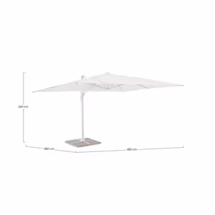 Parasol ogrodowy VEGA 3x4 - biały