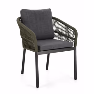 Krzesło ogrodowe GALDANA CHARC/KHAKI - szary/zielony
