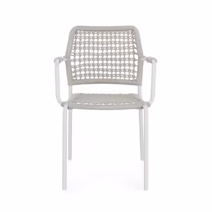 Krzesło ogrodowe RAJADA WHITE - biały/beżowy