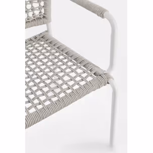 Krzesło ogrodowe RAJADA WHITE - biały/beżowy
