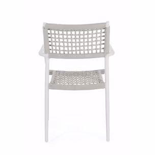 Krzesło ogrodowe CALETA WHITE - biały/beżowy
