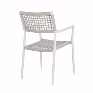 Krzesło ogrodowe CALETA WHITE - biały/beżowy