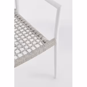 Krzesło ogrodowe CALETA WHITE - biały/beżowy