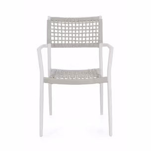 Krzesło ogrodowe CALETA WHITE - biały/beżowy