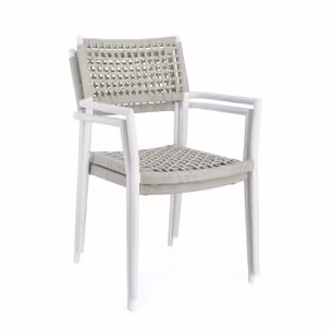 Krzesło ogrodowe CALETA WHITE - biały/beżowy