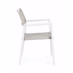 Krzesło ogrodowe CALETA WHITE - biały/beżowy