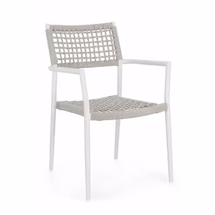Krzesło ogrodowe CALETA WHITE - biały/beżowy