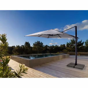 Parasol ogrodowy INES 3x4 - jasny szary