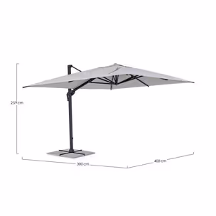 Parasol ogrodowy INES 3x4 - jasny szary
