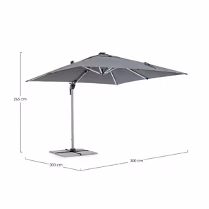 Parasol ogrodowy INES LED 3x3 - ciemny szary