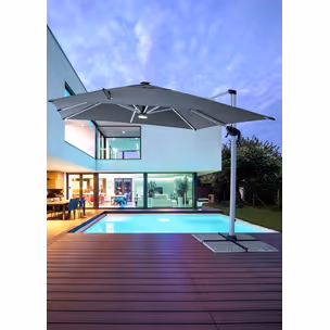 Parasol ogrodowy INES LED 3x3 - ciemny szary