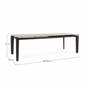 Stół rozkładany ASIRI BLACK 180/250x100 - czarny