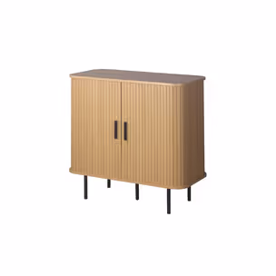 Komoda owalna z drzwiami przesuwnymi KASJA 80 cm - dąb