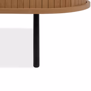 Komoda owalna z drzwiami przesuwnymi KASJA 80 cm - dąb