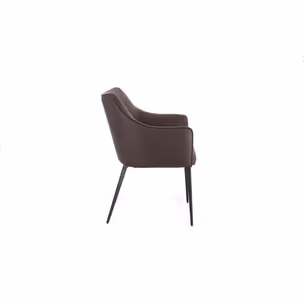 Krzesło tapicerowane z podłokietnikami RUSSELL DARK BROWN - ciemny brązowy