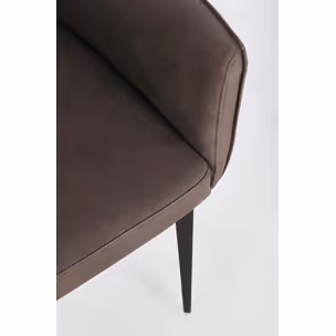 Krzesło tapicerowane z podłokietnikami RUSSELL DARK BROWN - ciemny brązowy
