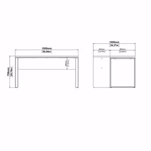 Biurko z przedłużeniem SIGN 150 cm - jackson hickory/szary mat