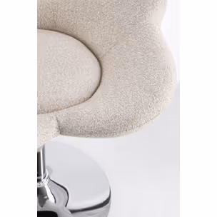 Fotel na podnośniku FLEUR BEIGE - beżowy/chrom