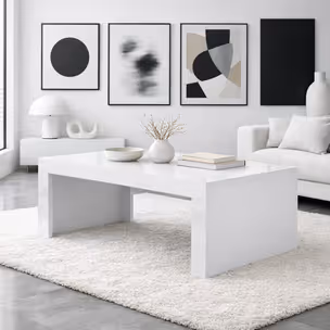 Stolik kawowy TUCSON 120x60 - biały mat/biały połysk