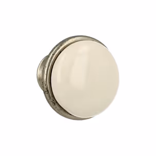 Gałka GP19 - nikiel patynowany, porcelana mleczna / fi 29 mm
