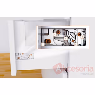 Boki TANDEMBOX ANTARO / wys. M=83 mm / dł. 55 cm / biały